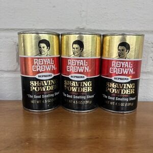 Lot of 3 Royal Crown Supreme Shaving‎ Powder Depilatory 4.5 Ounces 3 Cans